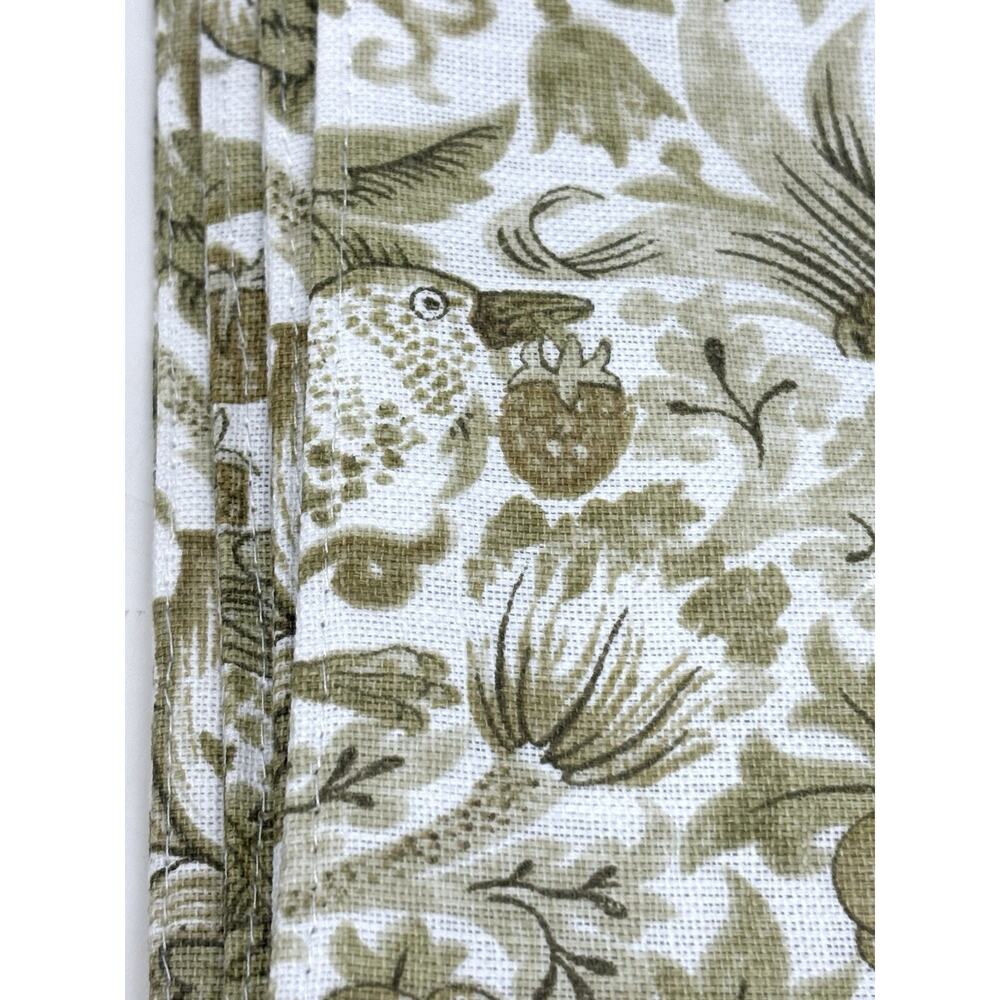 William Morris & Co Placemats Strawberry Thief Cotton Fabric 13x19 4 Sage Green - Picture 3 of 8